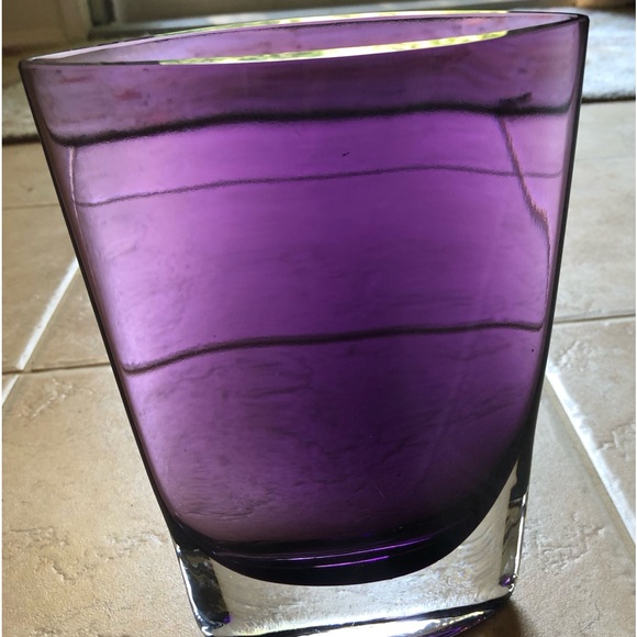BADASH Hand Cut Crystal Purple “ Samantha” Vase.  Wow - Picture 1 of 10